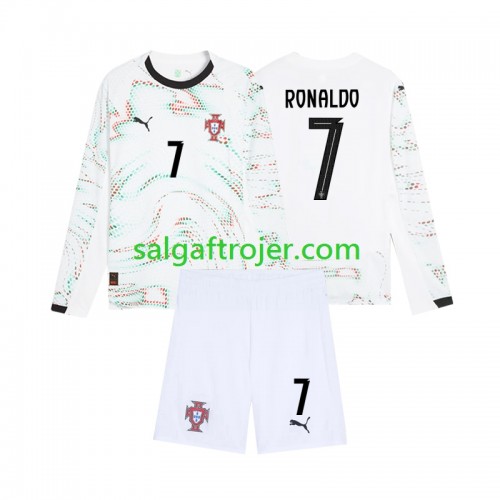 Portugal Cristiano Ronaldo 7 Fodboldtrøjer Børn Udebanesæt 2025 Langærmet Portugal Cristiano Ronaldo 7 Fodboldtrøjer Børn Udebanesæt 2025 Langærmet